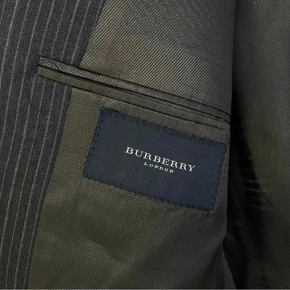 BURBERRY London Blazer Stripe Gray Wool Sz 42L - Picture 13 of 13